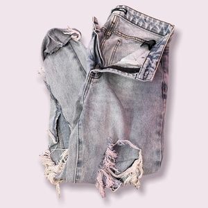 Ripped Light Wash Boyfriend Jeans